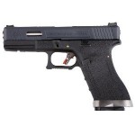 WE Модель пистолета Glock 17, G-Force металл слайд, черная рамка, черный слайд, хромированый ствол WE-G001WET-5